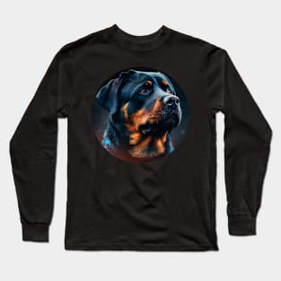 Rottweiler portrait (circular) Long Sleeve T-Shirt